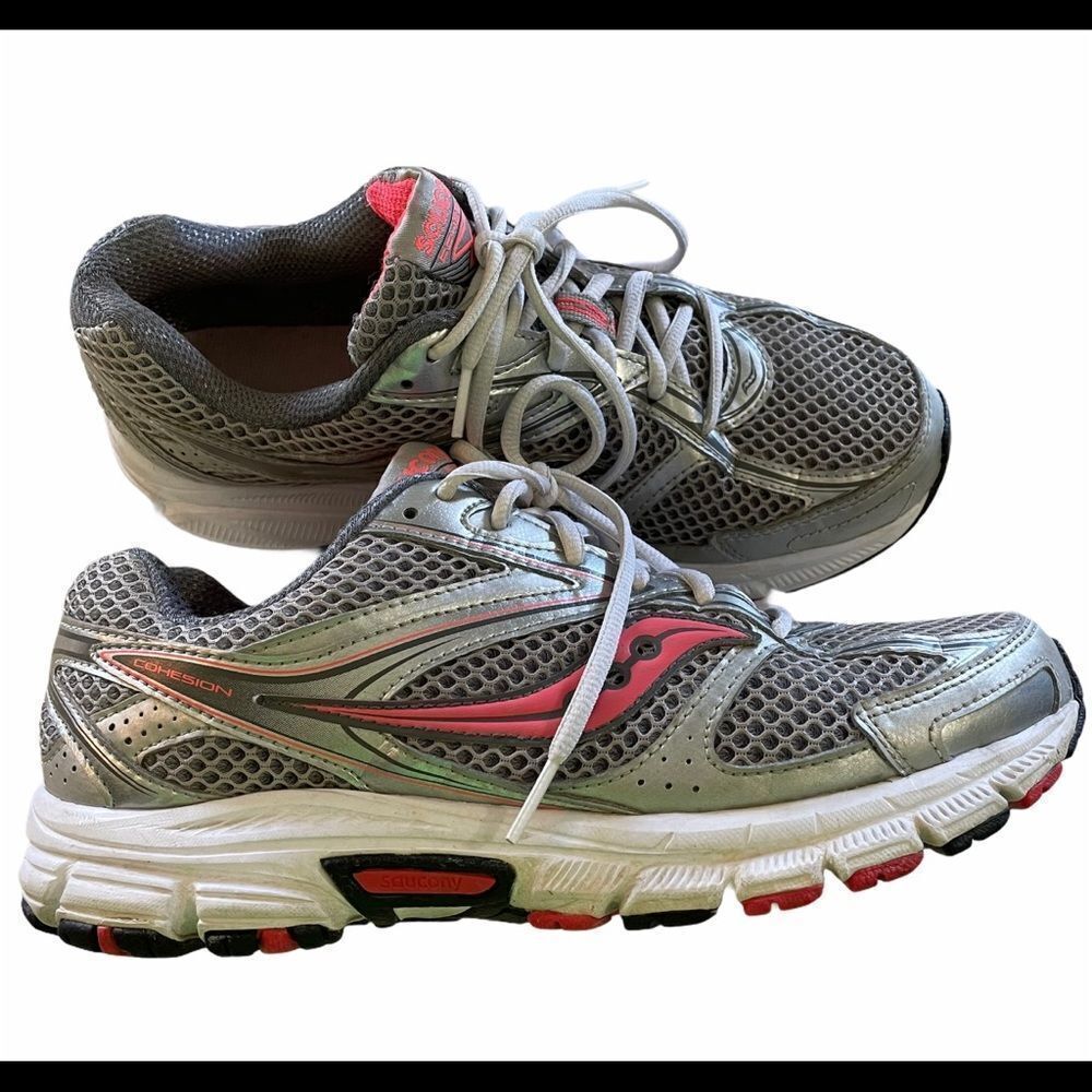 Saucony Cohesion Shoes women’s size 10 gray pink - Picture 1 of 8
